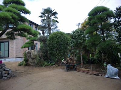 外構工事前の剪定